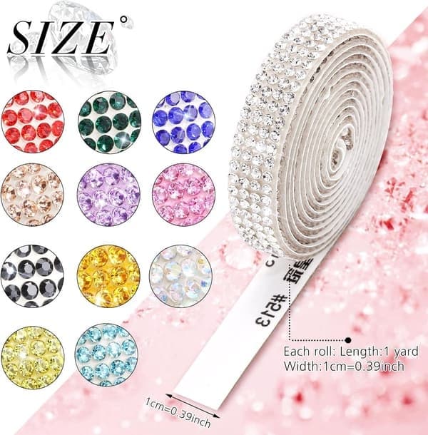 Kristalli itseliimautuva teippi timantti Bling-teippirulla, hopea silver