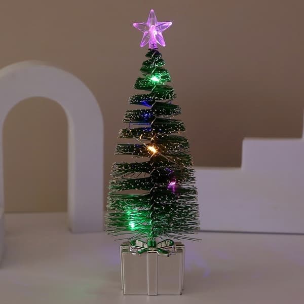 4-pack bordsdekoration julgran med LED-lampor för juldekorationer