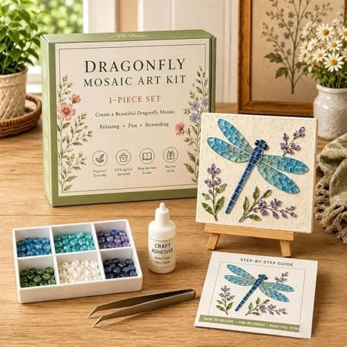 LAKEQUILL DIY Havsglas Mosaik Konstkit, Julälg Havsglashantverksset elk