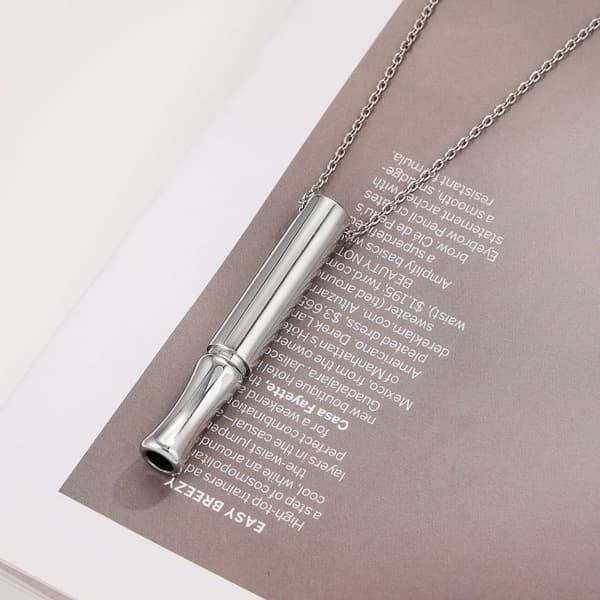 Mindful puste-halskjede, Anapana puste-halskjede for mindfulness, sølv Silver