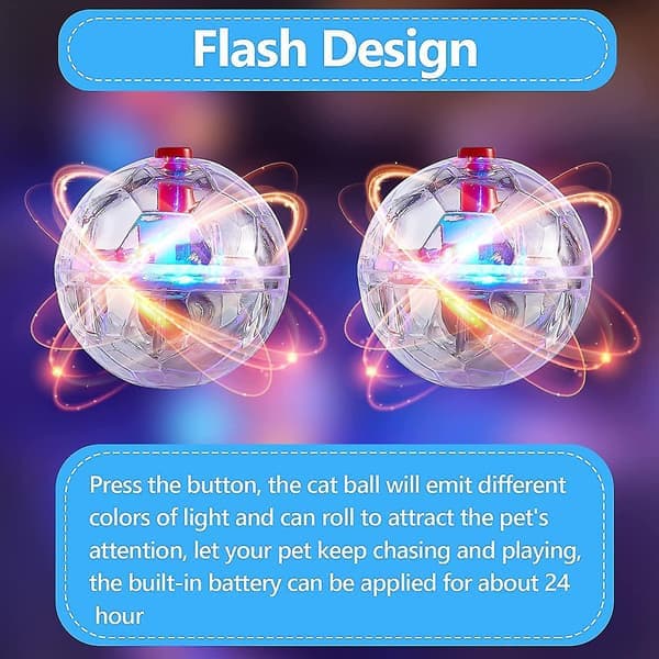 Ghost Hunt Cat Ball Light Led Motion Glowing Interactive Ball Pet Toys Running Exercise for Pet Activity