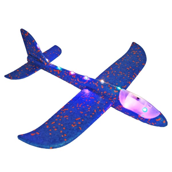Skumfly - 48 cm lysende håndkast svævefly til udendørs leg Blue