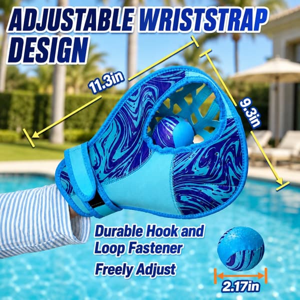 Vattenbasebollhandskset med studsboll för pool- och strandleksaker Deep light