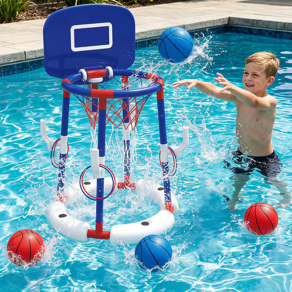 Love&Mini Flytande Basketkorg för Pool - 2-i-1 Poolbasketspelset