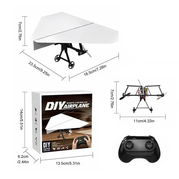 RC Pappersflygplan Kit Elektrisk Flygplansleksak Single Battery Model