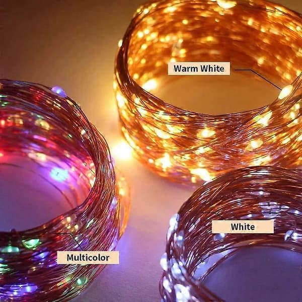 LED Solar Fairy String Lights - Fargerike, 8 Moduser, Utendørs Juledekor 2pcs white 100LED 13M