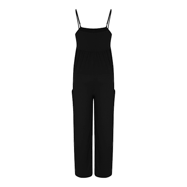 Dame Jumpsuit med Brede Ben og Tynde Stropper Mørkegrå S Dark Grey S