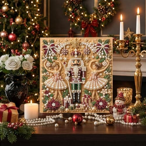 C'eitura Perlemalingssett 7.87 * 7.87in Nøtteknekkerballett Julekunst Nutcracker Ballet
