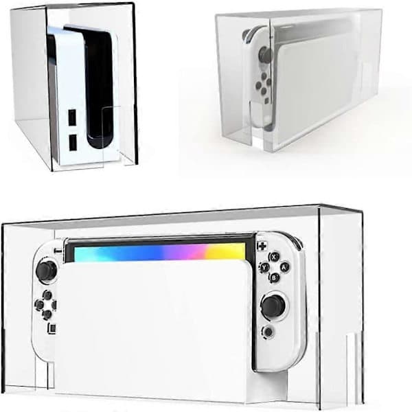 Støvdække til Nintendo Switch & Switch OLED, Switch Tilbehørsdække til NS Switch/Switch OLED, Vandtæt Anti-ridse Dække - Transparent
