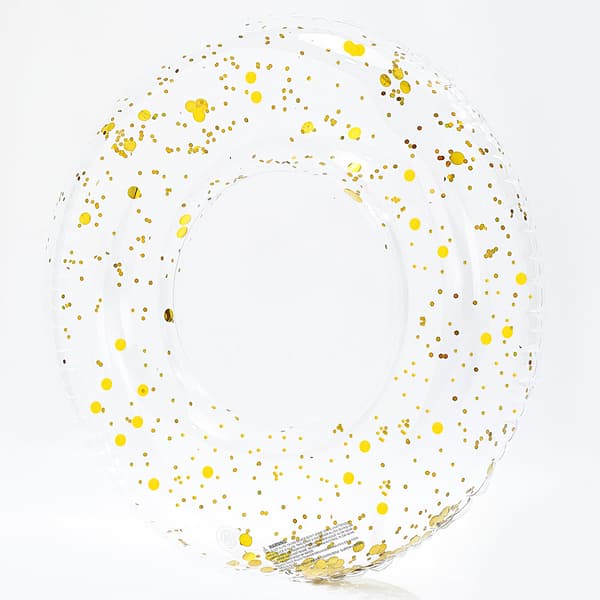 Stora uppblåsbara poolflottar 35 tums poolflottar rör - Poolrör Simringar Uppblåsbara poolringar Flottar för vuxna, poolflottar för tema Gold Glitters