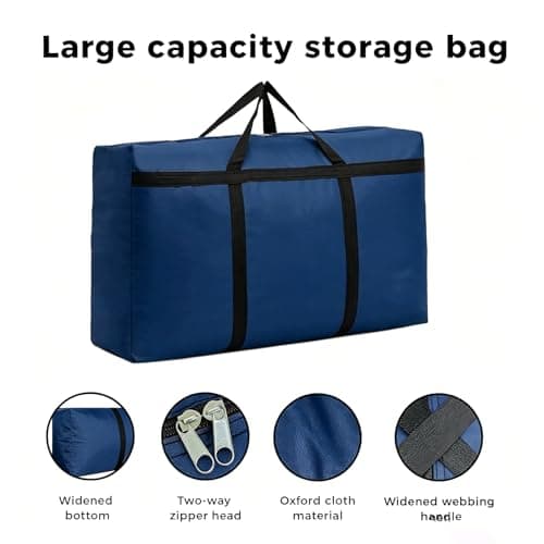 Stor Rejsetaske Sammenfoldelig Opbevaringstaske Overdimensioneret Flyttetaske Multifunktionel Håndbagage, Blå, Medium Blue Medium
