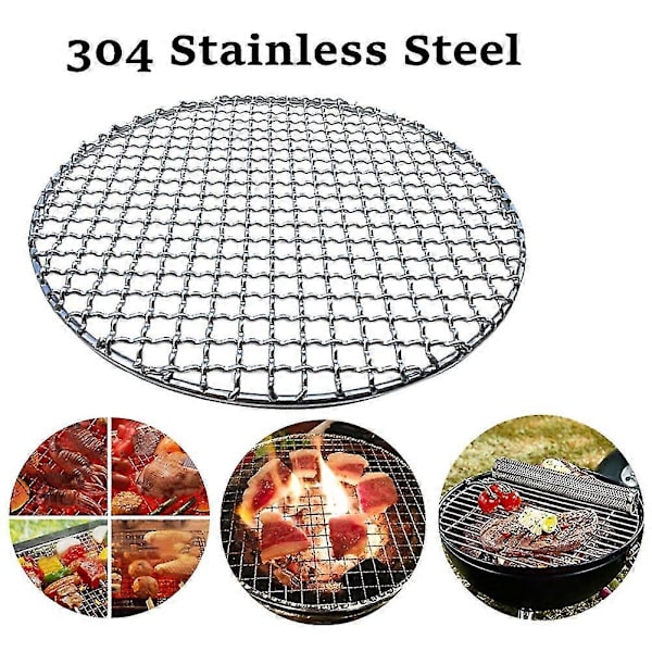 Rund grillrist i rustfrit stål, non-stick grillbageplade
