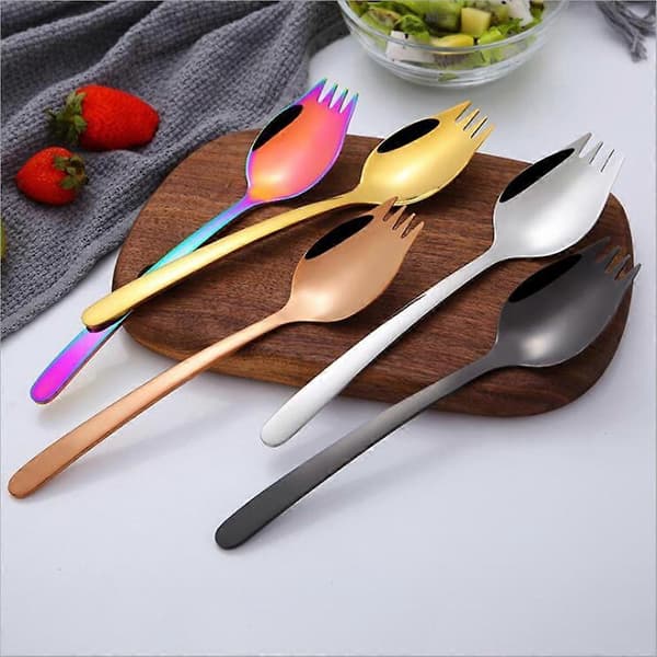 Ultralet Spork i Rustfrit Stål - 5 Farver, 20,6 x 4,4 cm