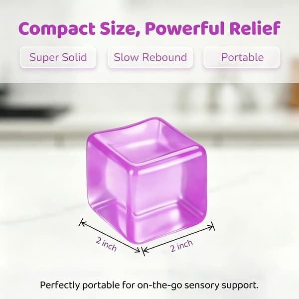 Stress Cube Squishy Legetøj mod Angst Sensorisk Fidget Legetøj til Voksne | Stresslindrende Gave Langsomt Stigende Squishy Terning (Lilla) Purple