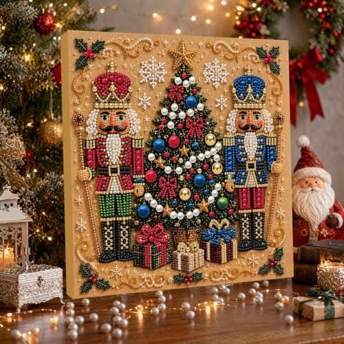 C'eitura Perlemalingssett 7.87 * 7.87in Nøtteknekker Juletre DIY Kunst Nutcracker