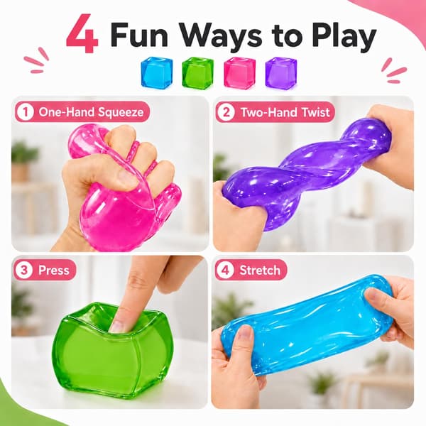 1PC Ice Cube Squishy Fidget Toys, Långsamt stigande klämbar sensorisk leksak Stresspresent Bule