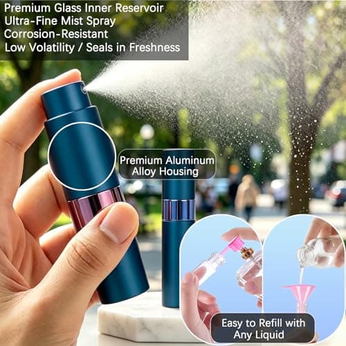 4-pack 8 ml påfyllningsbar parfymatomizer, glasinsida, aluminiumhölje Blue