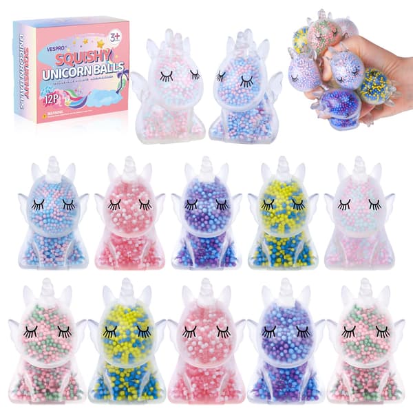 8-pak Glitter Stress Isbit, Squishy Stressbolde til Voksne og Børn 8 Pcs Large Cube Squishy Toys