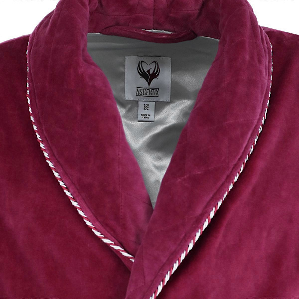 Ascentix Velour Smokingjacka med satinfoder (Herr) Burgundy Large / Xlarge