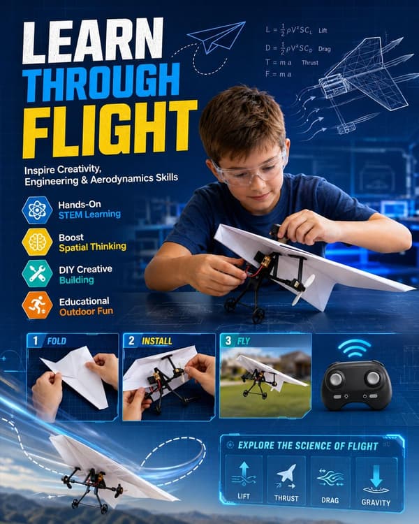 RC papirflysett med gyrostabilisator
