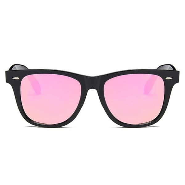 Sorte Wayfarer Solbriller Pink Spejlglas Sort