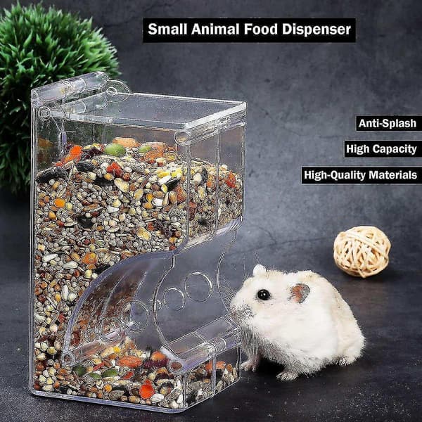 Hamsterfoderautomat Smådjur Automatisk Dispenser Husdjurspellets Matförvaringsskål