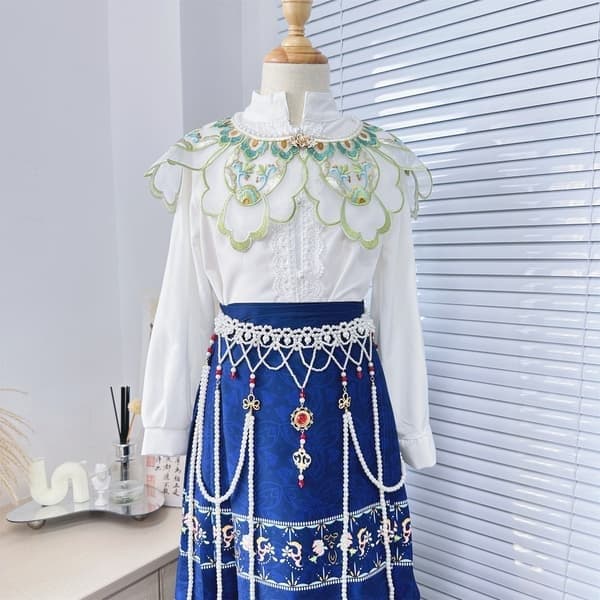 Hanfu molnaxel hästansiktskjolkrage, B B B
