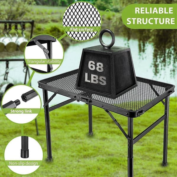 Fällbart grillbord, aluminium, för utomhuscamping BBQ - WELLNGS