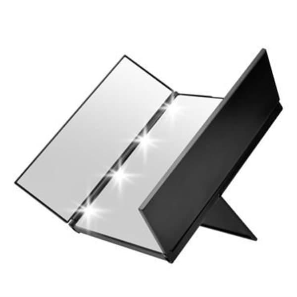 UNIQ LED Trifold Makeupspejl - Sort
