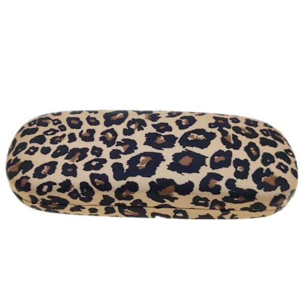 Brilleetui med leopardmønster