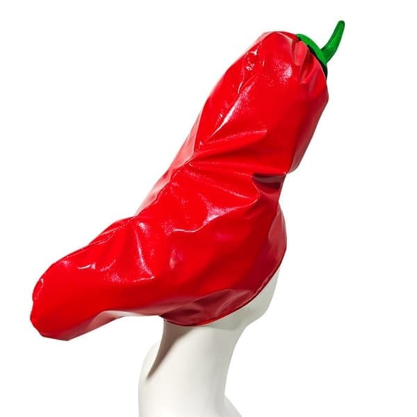 Pepperkostymehatt, nyhetshodeplagg for Halloweenfester og rollespillarrangementer, rød