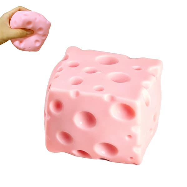Ost Squishy Leksak för Stress- och Ångestlindring (Rosa-7CM) Pink
