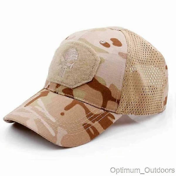 Punisher Mesh Back Baseball Cap Operators Hat Airsoft Army Camouflage Skull Desert Camo