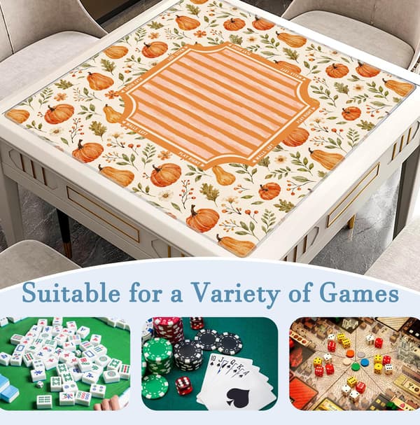 Oransje høst lønneblad gresskar høst Mahjong-matte 80 x 80 cm Orange Ginkgo Leaf