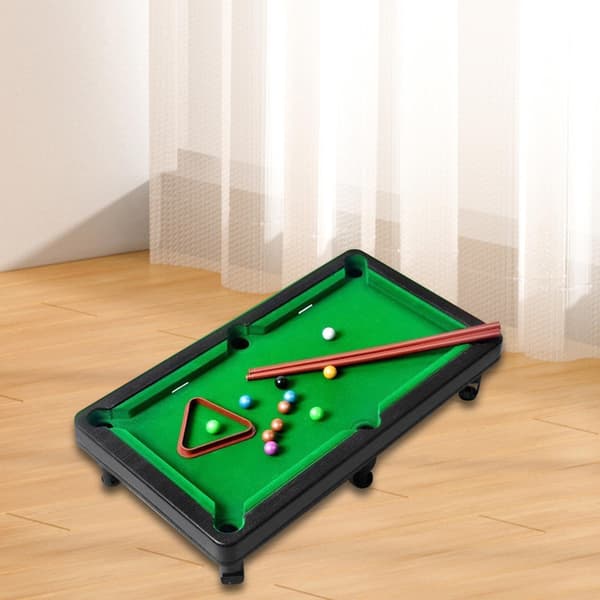 1 stk. Mini Bordplade Pool Sæt Billard Spil Bærbart Mini Poolbord Skrivebordsspil Kugler Poolkøer Trekant Rack Kompakt PP Materiale Egnet