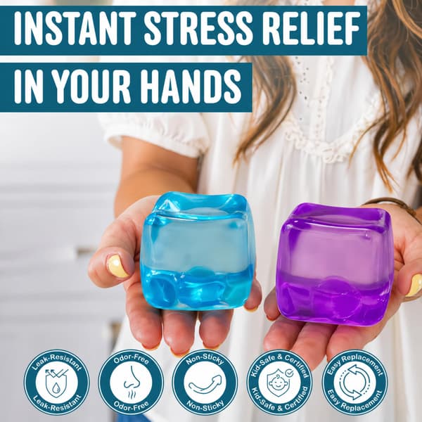 Premium Mega Squeeze Stresskub, Squishy Fidgetleksak, Barn & Vuxna, Blå Blue
