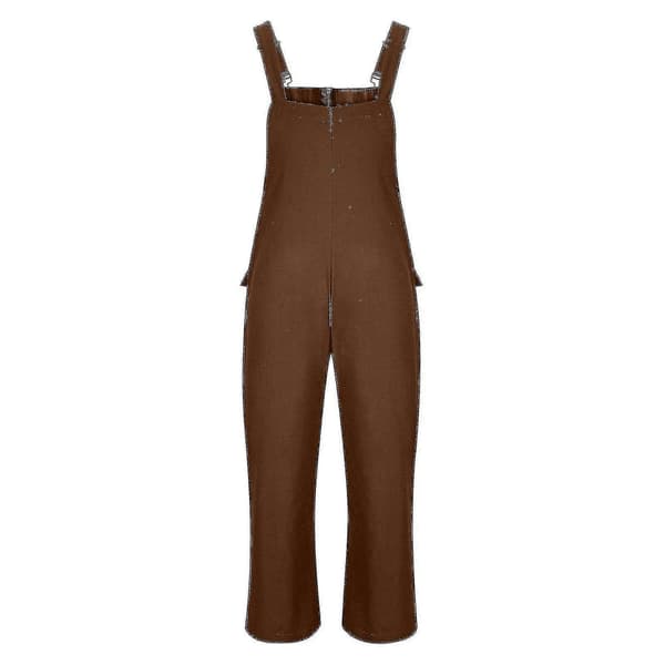 Afslappede Retro Overalls til Mænd - Løstsiddende Store Cargo Bukser Brown M