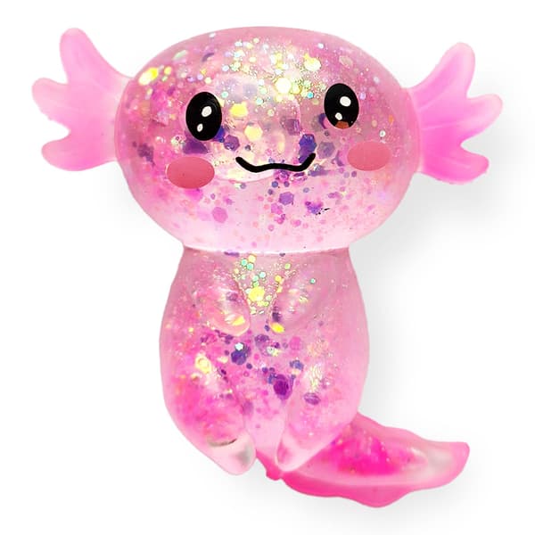 3,54 tommer blå glitter stående Axolotl Squishy sakte stigende Blue