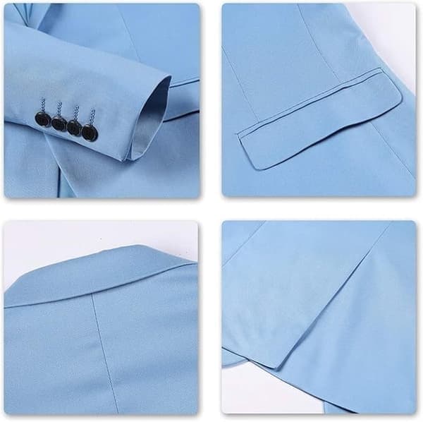 Herr Slim Fit 2-delad Kostym, Kavaj, Byxor, Blå, Storlek M blue M