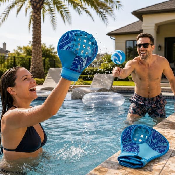 Vattenbasebollhandskset med studsboll för pool- och strandleksaker Deep light
