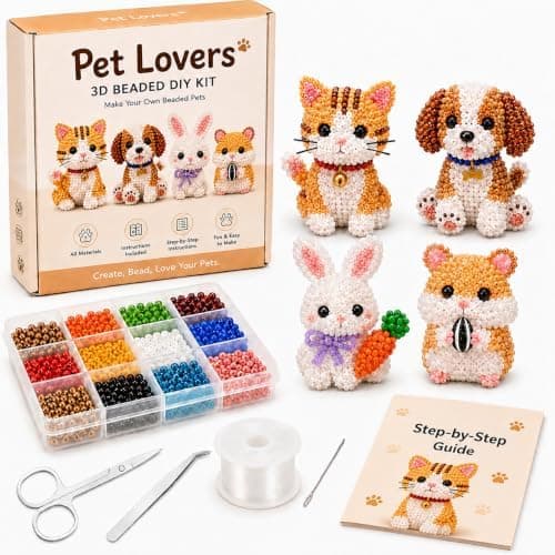 Kelamit Tiny 3D Pärldjur DIY Kit Presenter för Hantverksälskare (Husdjursälskare)