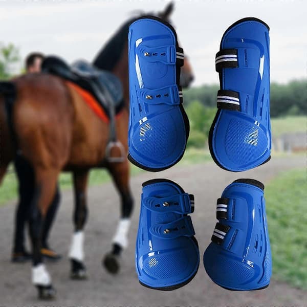 4x Hästskydd Benlindor Stötdämpande Ridskydd blue L