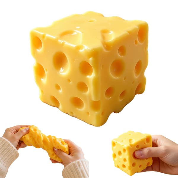 Ost Squishy Mat Squishy Stressavlastande Fidget Leksak Stressavlastande Original Sensoriska Stressbollar Presenter för Vuxna Barn Vänner (Gul-2-pack) Yellow-2pack