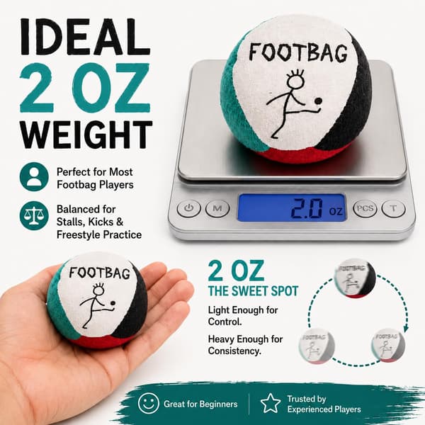 3-pack Hacky Footbags Set, 2,7 oz syntetiska mockasäckar i vuxenstorlek