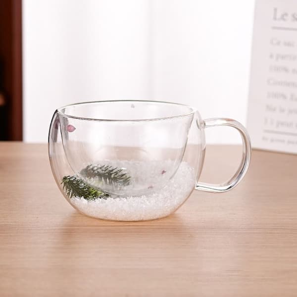 Dobbeltvægget glaskop med tørrede blomster, #2 350 ml #2  350ml