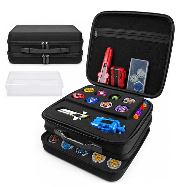 GZWENHAN Spinning Top Case Opbevaring 28 Pladser Hård EVA Organizer Sort Black 28 Slots