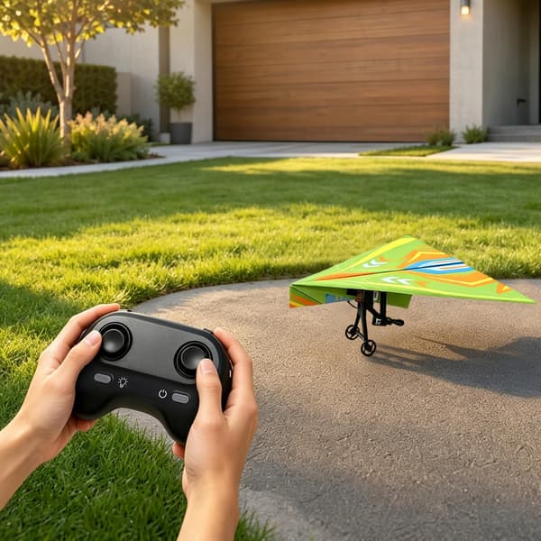 Fjernstyret papirflysæt, med gyro-stabilisator, dobbelte propeller, DIY elektrisk RC-flysæt, pædagogisk RC-svævefly-samlelegetøj til børn A