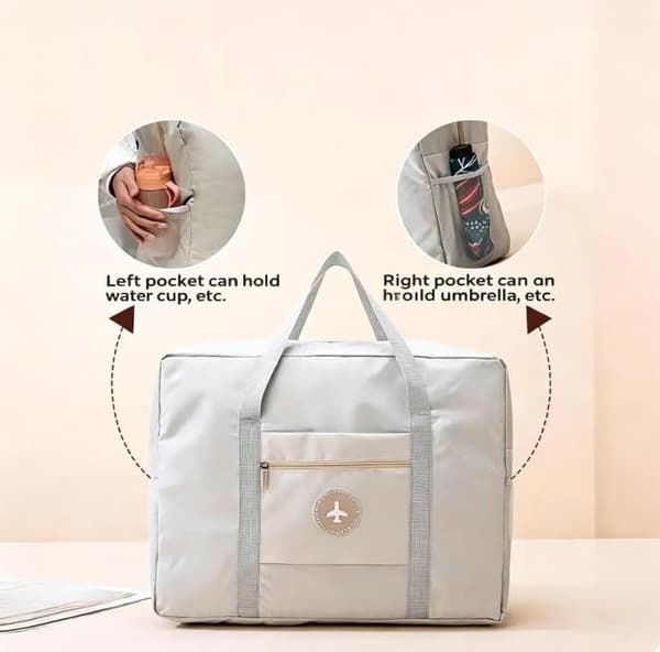Lättviktsresväska, hopfällbar handbagage weekendväska Off White