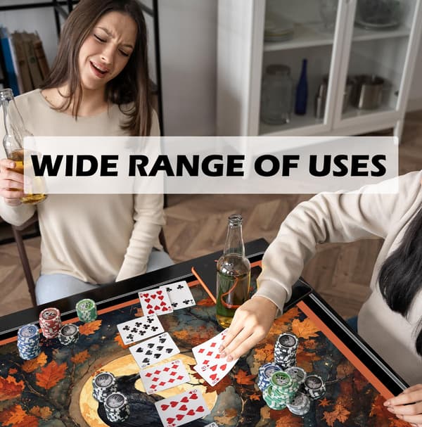 Halloween Efterår Sort Ravn Mahjong Måtte 31,5\" x 31,5\" Orange Maple Leaf