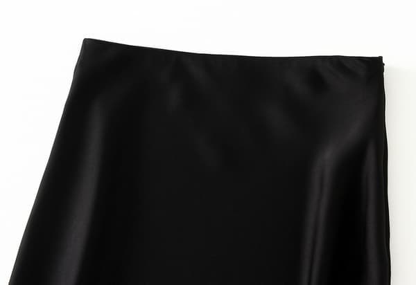 2 stk. damesatinbluse, høj talje, lange nederdele til kvinder, sort, størrelse S black S